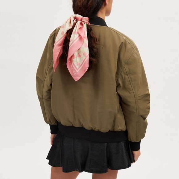 Coach Signature Heart Print Silk Bandana - Picture 2 of 6